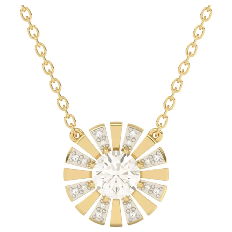 Elements Gold GN369C Sunray Necklace With White Topaz And Diamond in 9ct Gold sold by H.S. Johnson