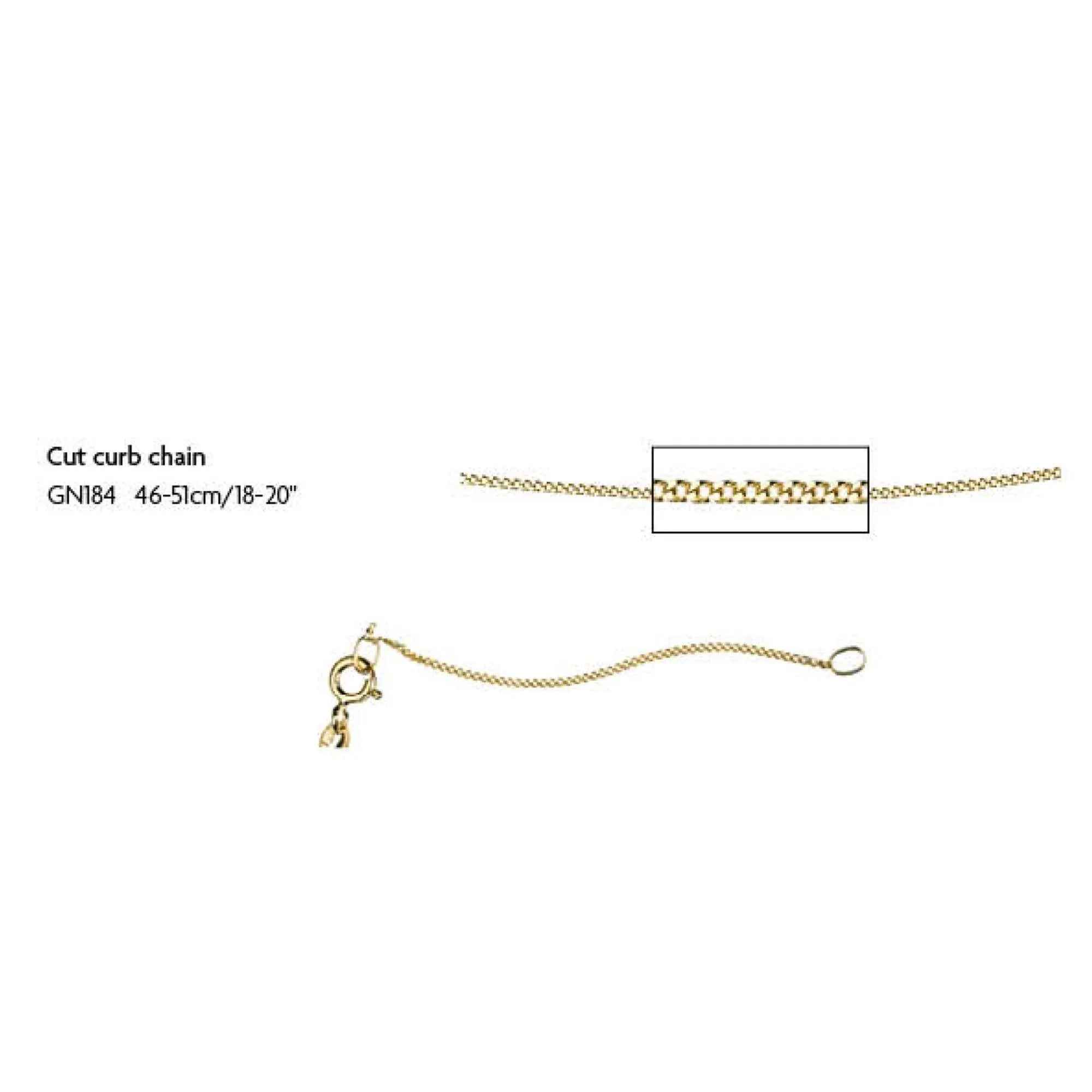 Elements Gold GN184 1mm Curb Necklace in 9ct Gold sold by H.S. Johnson product image thumbnail 2