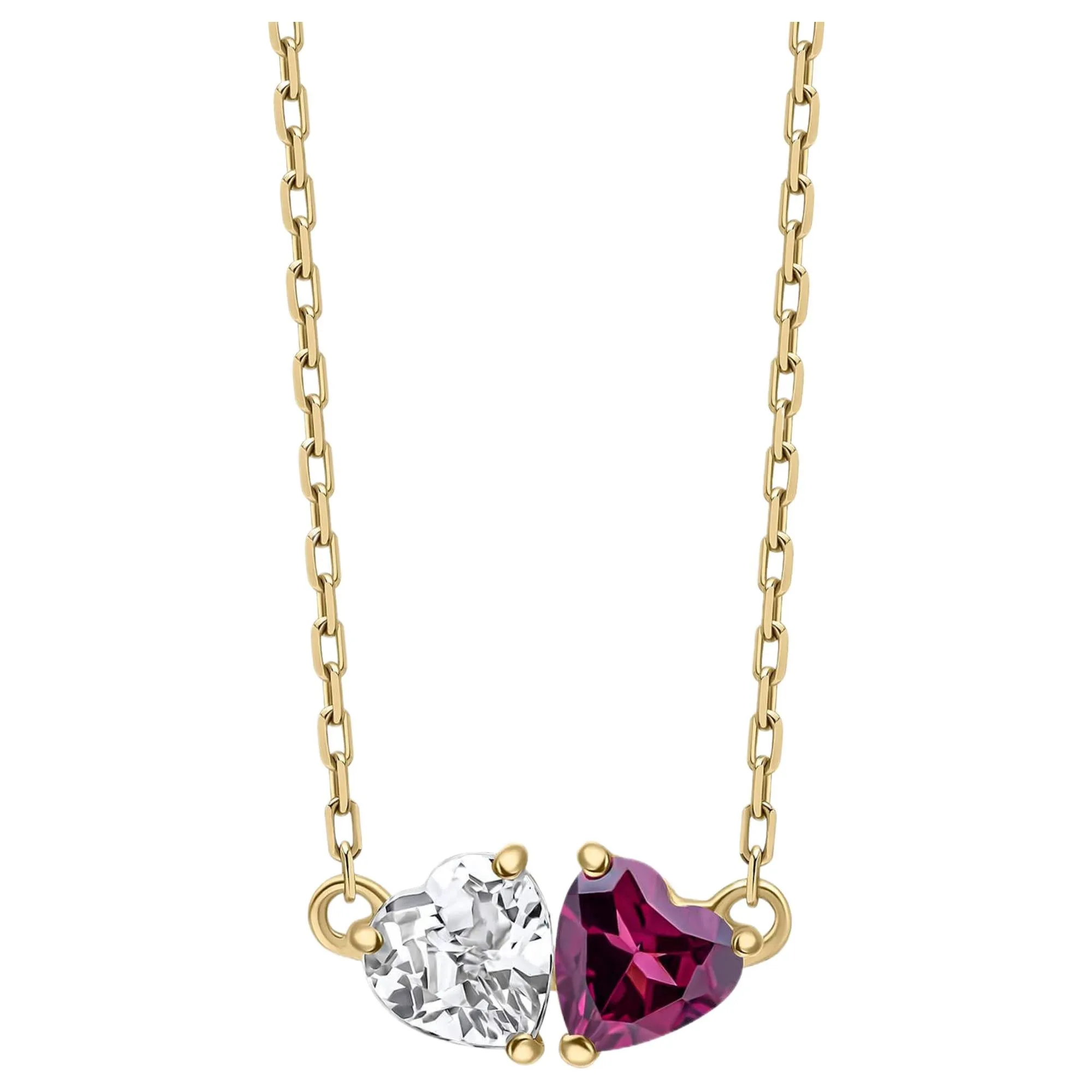 Elements Gold GN413 Toi et Moi Heart Necklace in 9ct Gold sold by H.S. Johnson