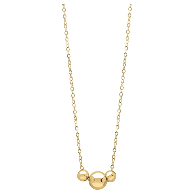 Elements Gold GN396 Trilogy Ball Chain Necklace in 9ct Gold sold by H.S. Johnson