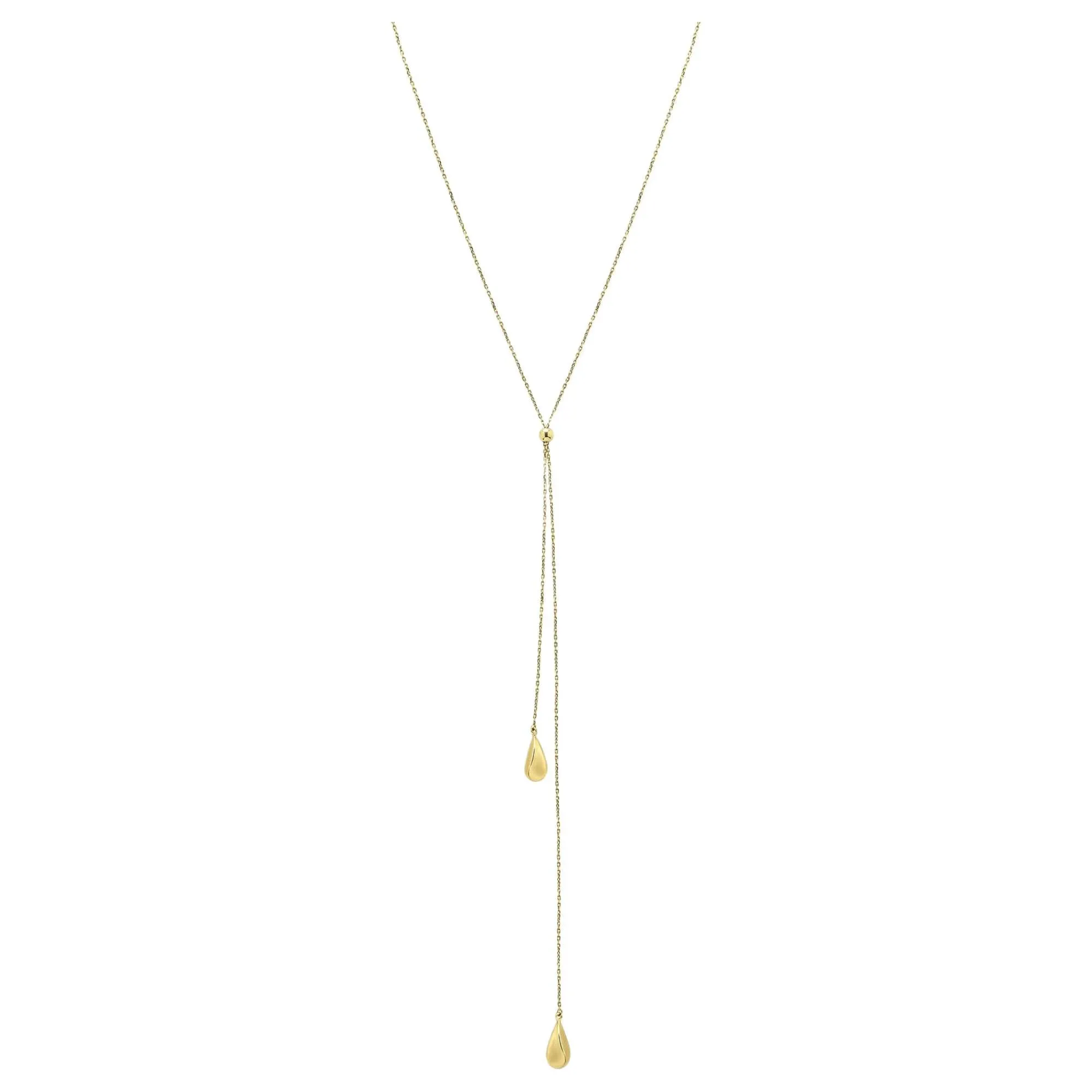 Elements Gold GN421 Organic Teardrop Lariat Necklace in 9ct Gold sold by H.S. Johnson