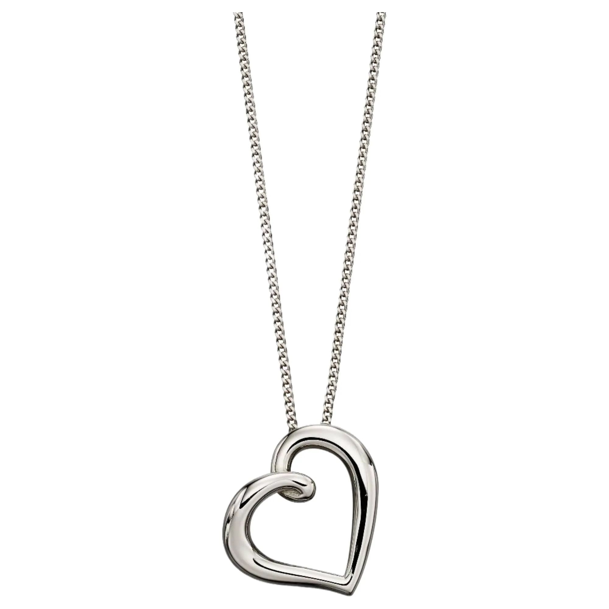Elements Gold GP2175 Organic Heart Pendant in 9ct White Gold sold by H.S. Johnson