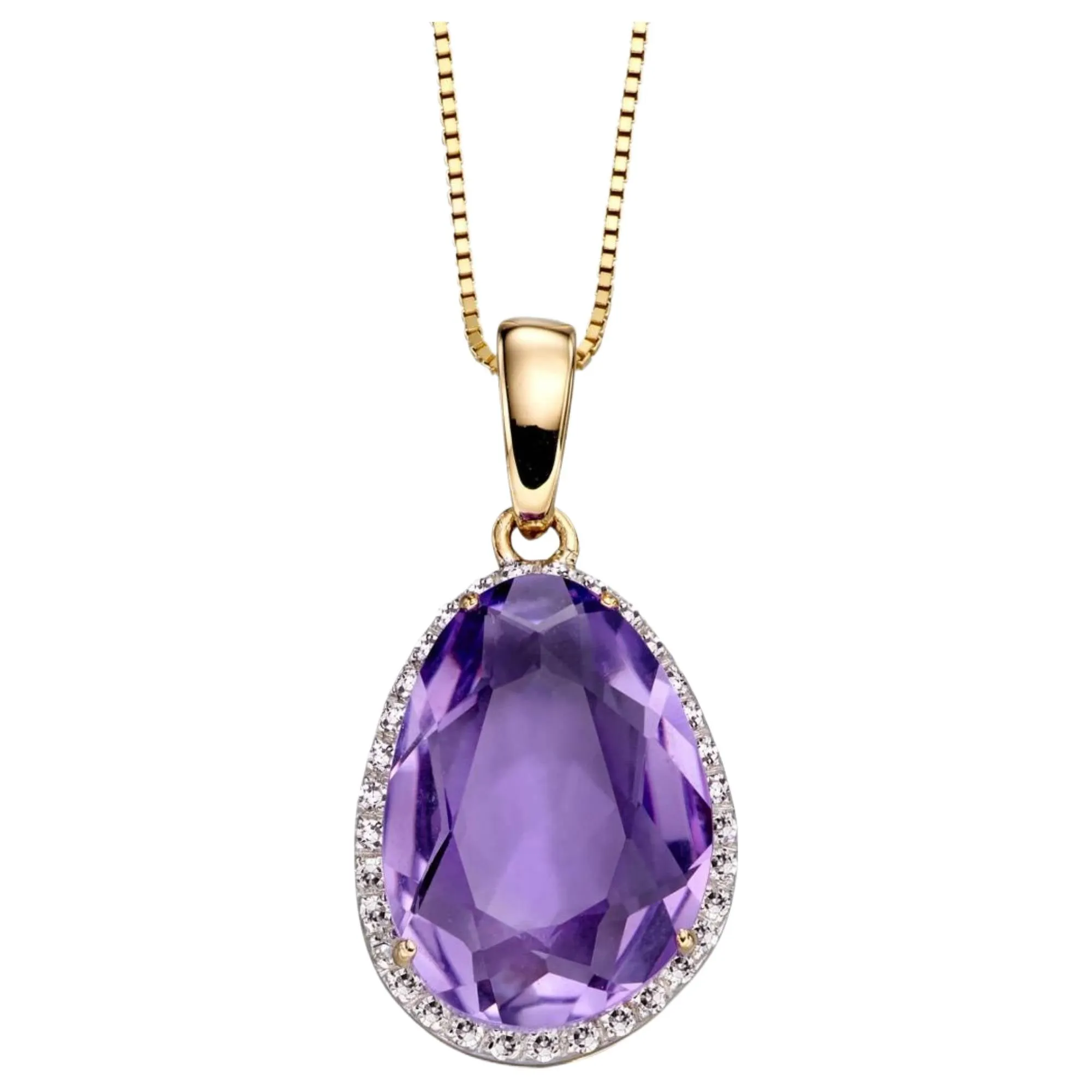 Elements Gold GP2156M Irregular Shaped Semi-Precious Stone Pendant in 9ct Gold sold by H.S. Johnson