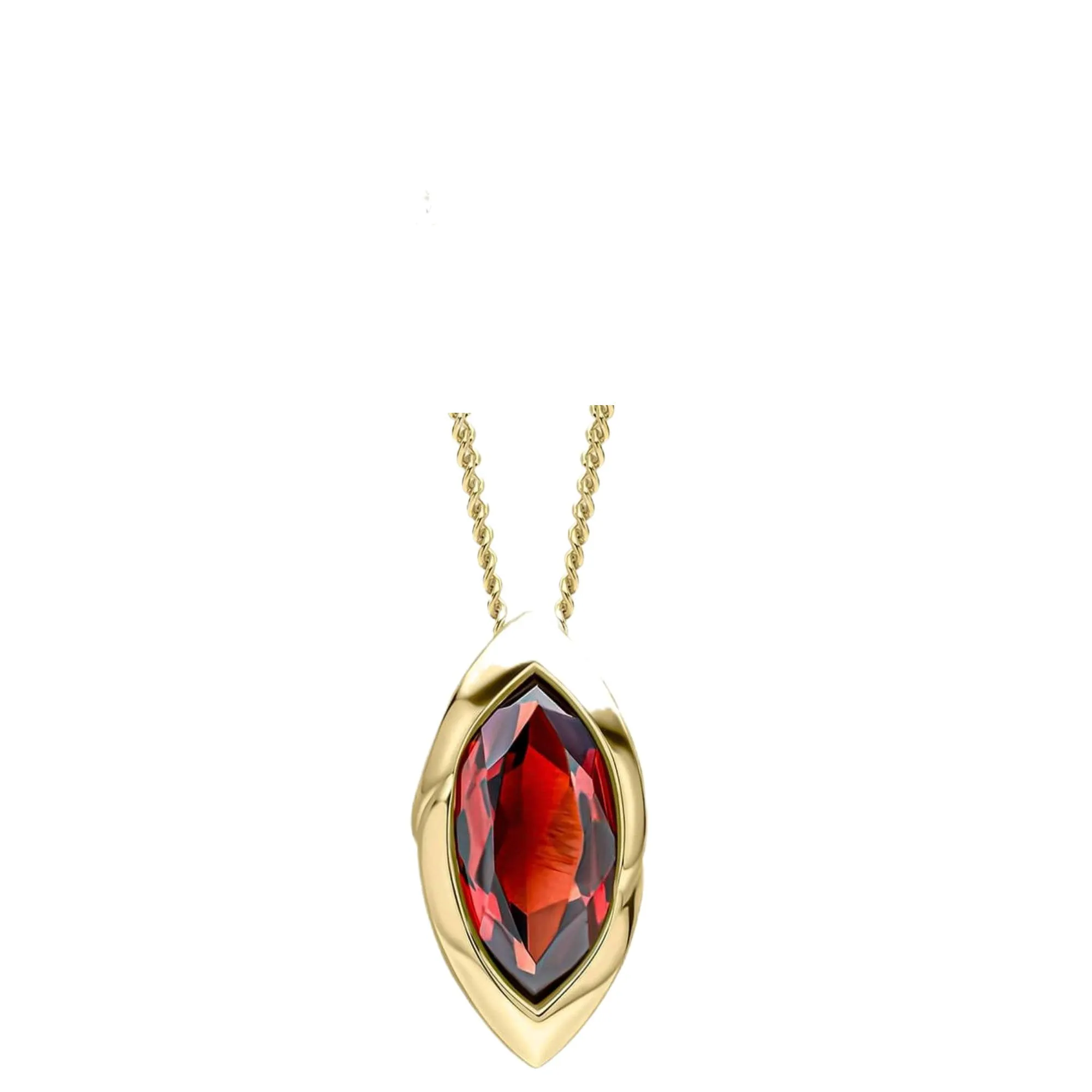 Elements Gold GP2381R Marquise Garnet Pendant in 9ct Gold sold by H.S. Johnson