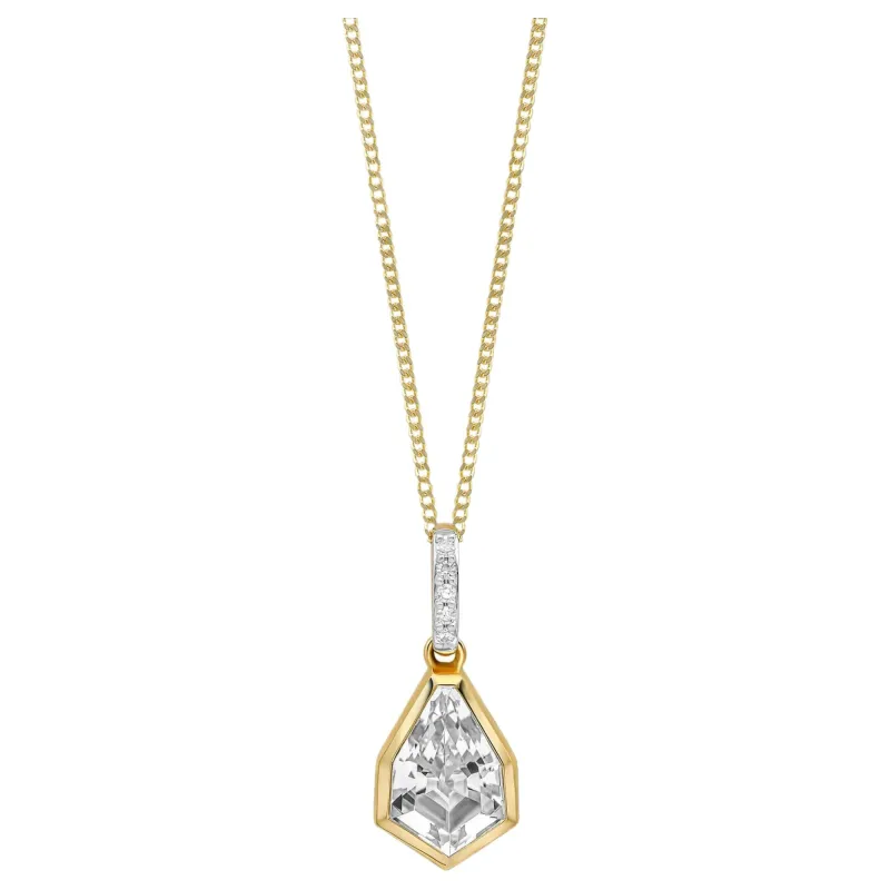 Elements Gold GP2360C Shield Cut Topaz Pendant in 9ct Gold sold by H.S. Johnson