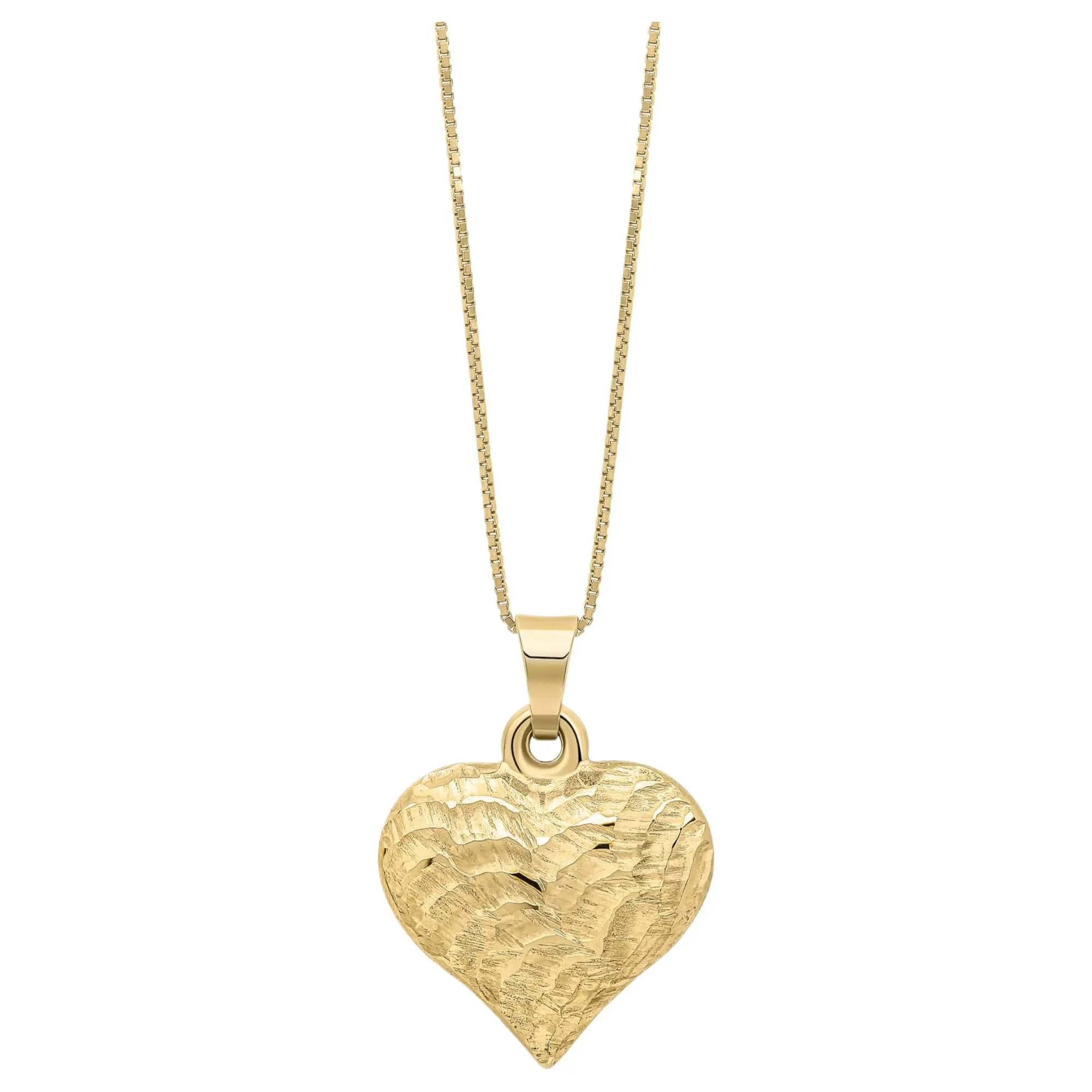 Elements Gold GP2357 Heart Ripple Texture Pendant in 9ct Gold sold by H.S. Johnson