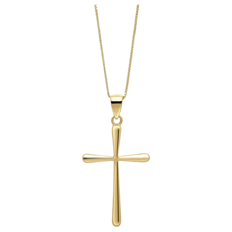 Elements Gold GP2358 Tapered Cross Pendant in 9ct Gold sold by H.S. Johnson