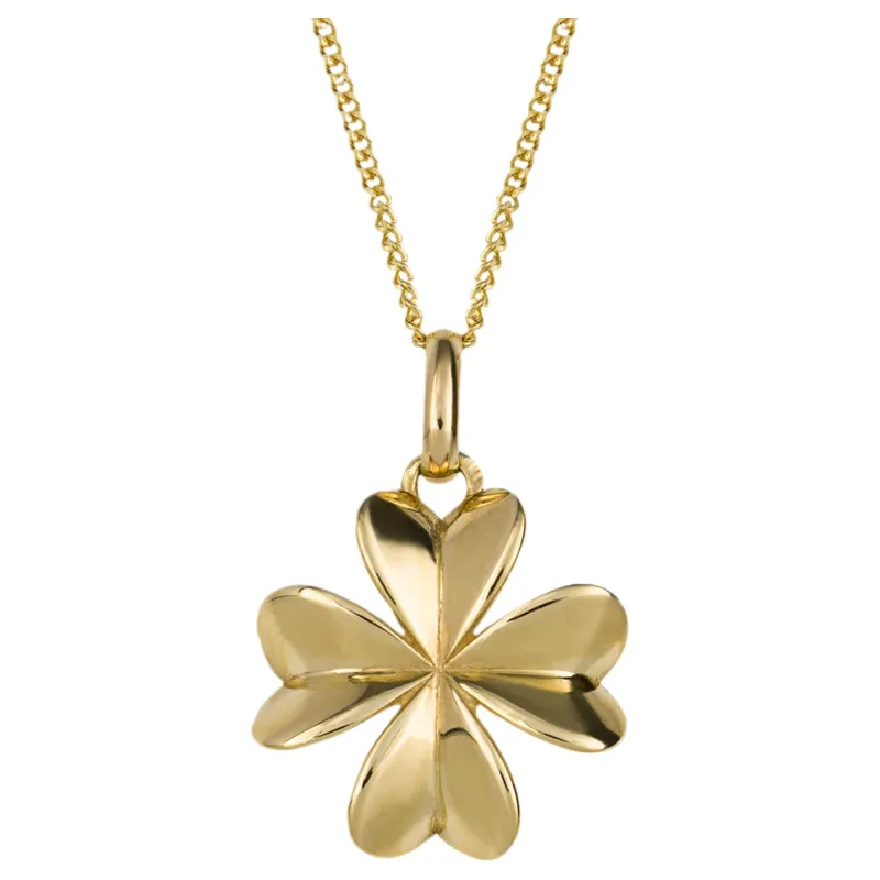 Elements Gold GP2296 Four Leaf Clover Pendant in 9ct Gold sold by H.S. Johnson