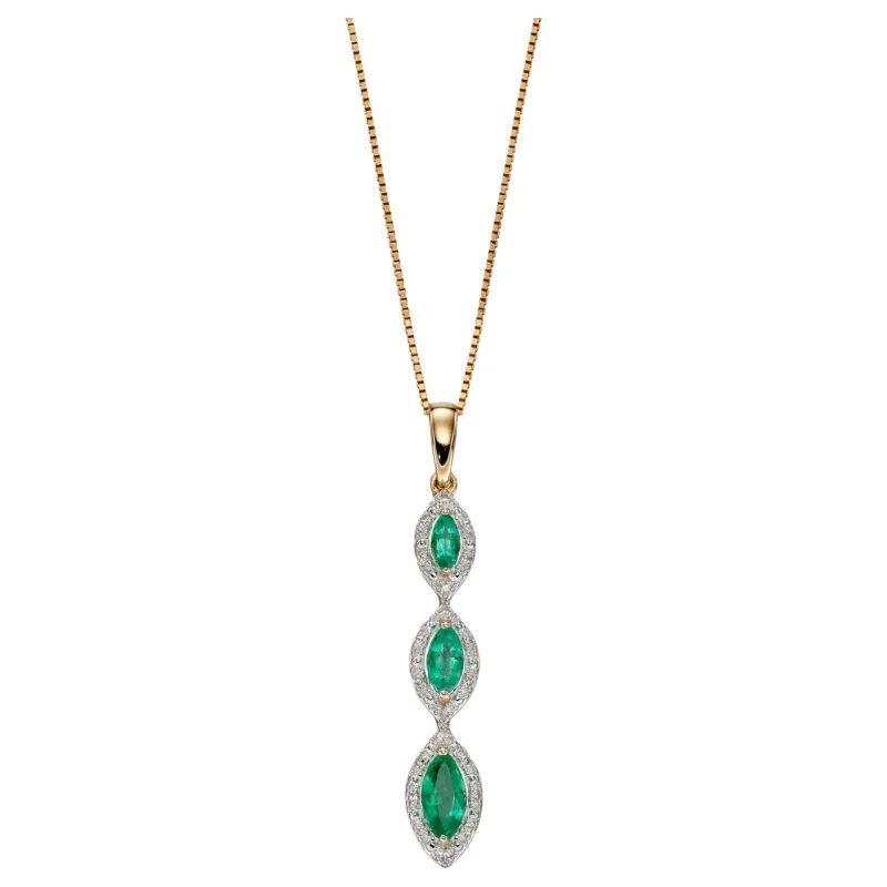 Elements Gold GP2240G Marquise Triple Drop Pendant in 9ct Gold sold by H.S. Johnson