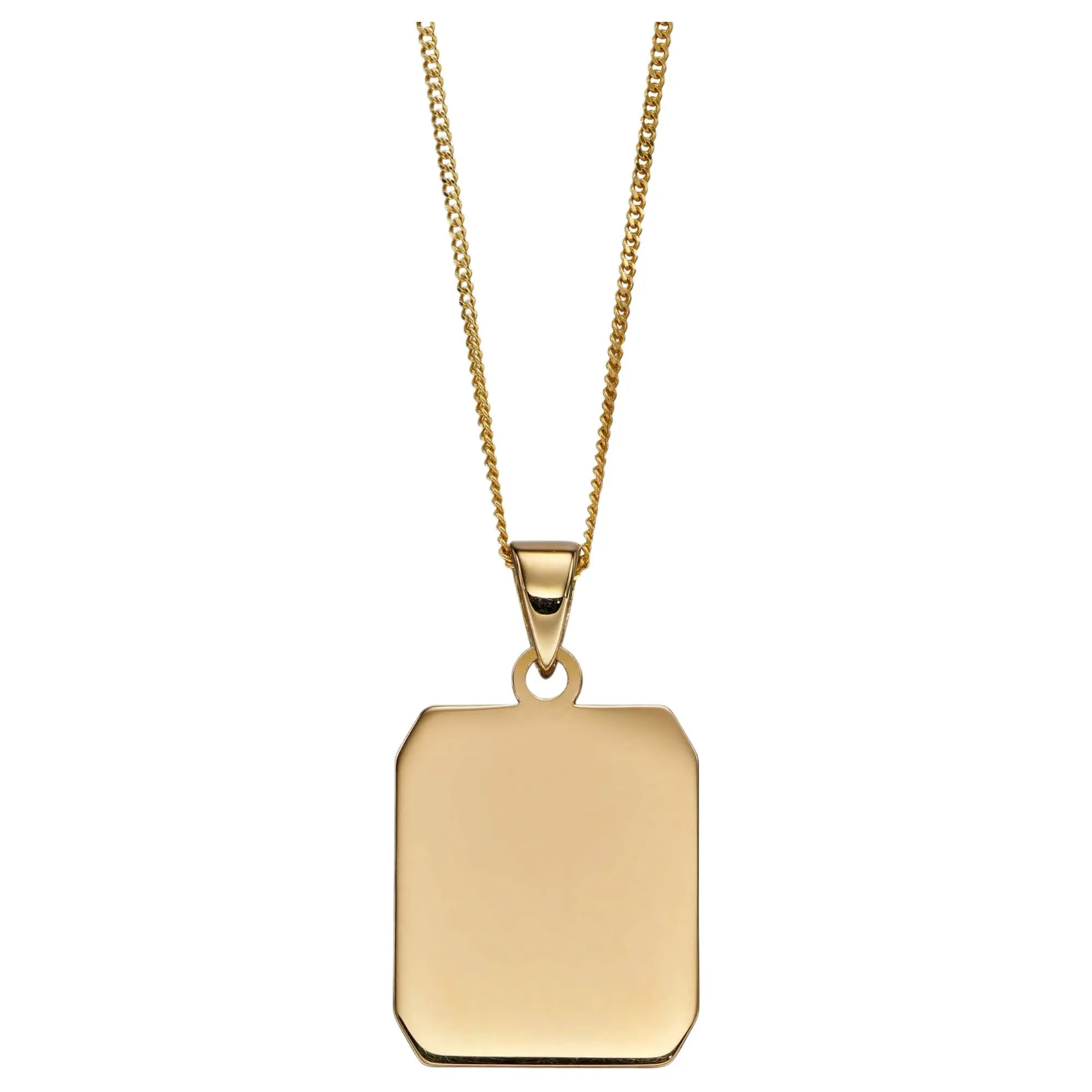 Elements Gold GP2259 Rectangular Dog Tag Pendant in 9ct Gold sold by H.S. Johnson