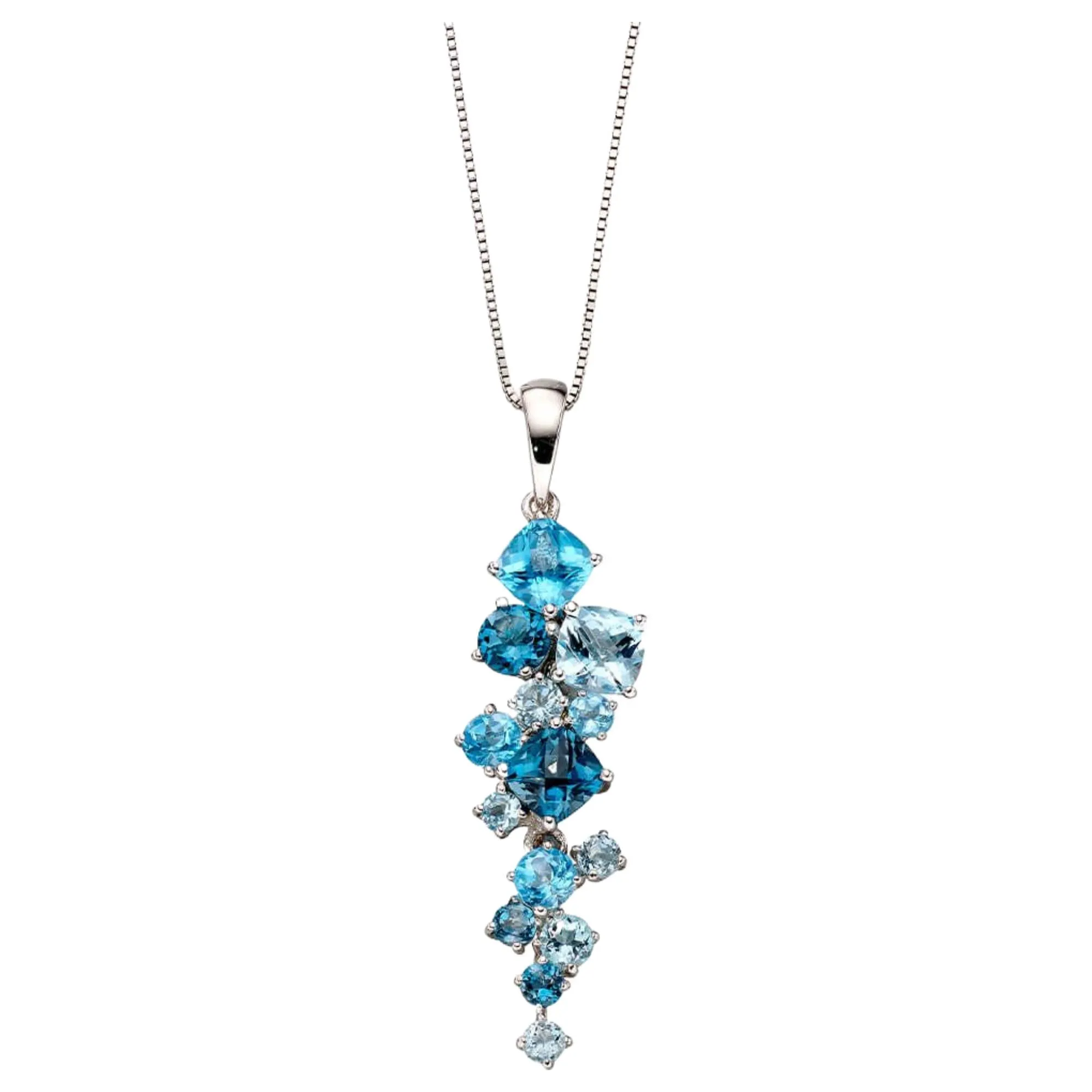 Elements Gold GP2117T Scatter Pendant with Blue Topaz in 9ct White Gold sold by H.S. Johnson