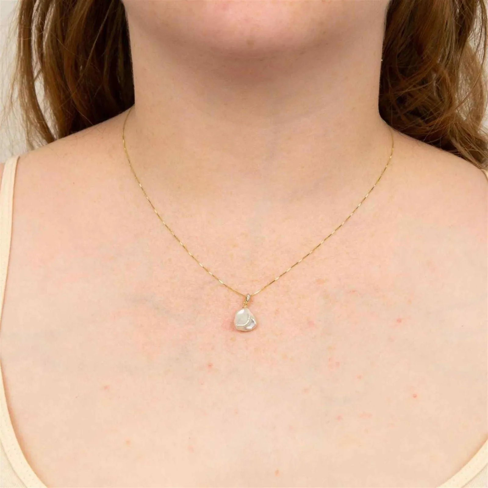 Elements Gold GP2171W Keshi Pearl Diamond Bale Pendant sold by H.S. Johnson product image thumbnail 2