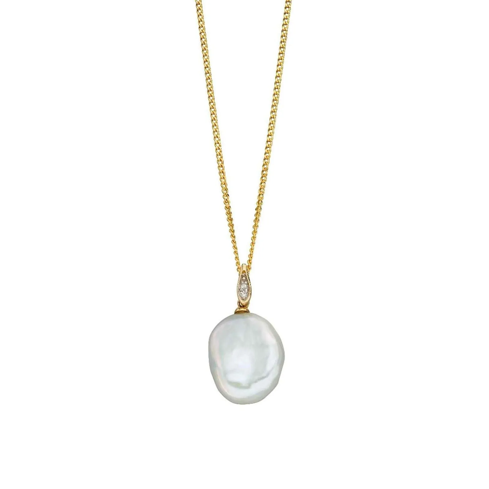 Elements Gold GP2171W Keshi Pearl Diamond Bale Pendant sold by H.S. Johnson