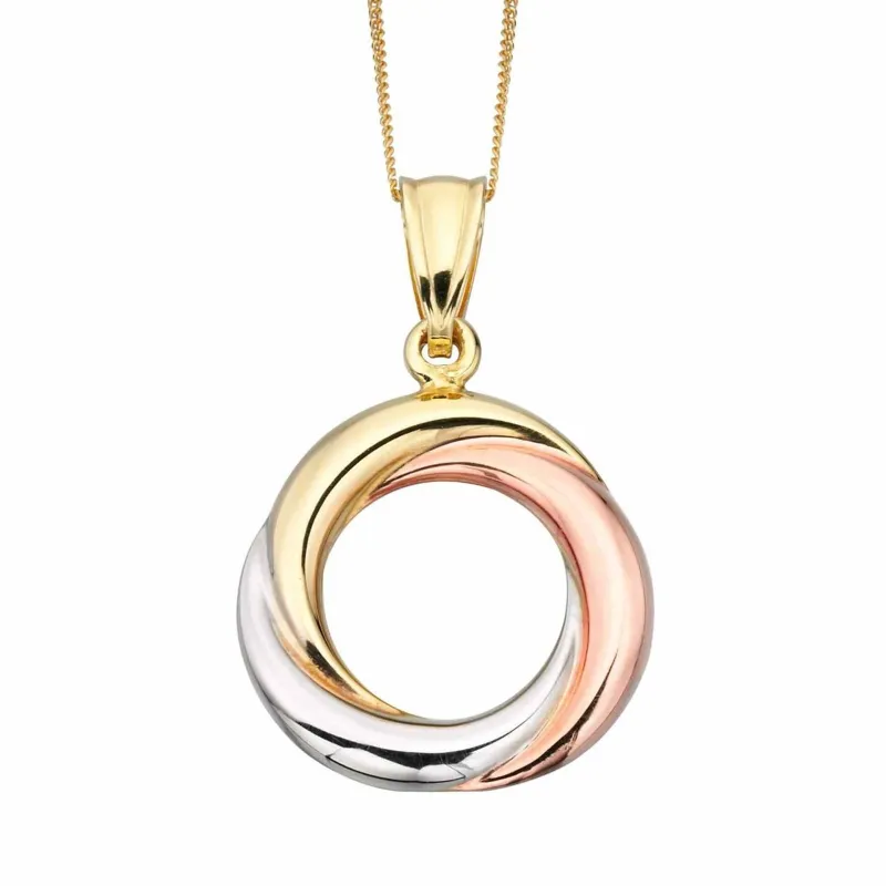 Elements Gold GP821 Tri-Metal Open Circle Pendant sold by H.S. Johnson