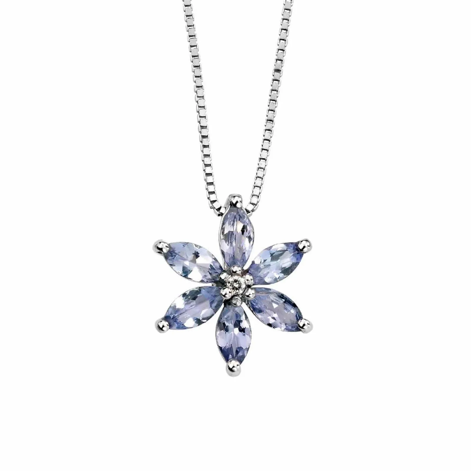 Elements Gold GP781M Tanzanite Flower Diamond Pendant sold by H.S. Johnson