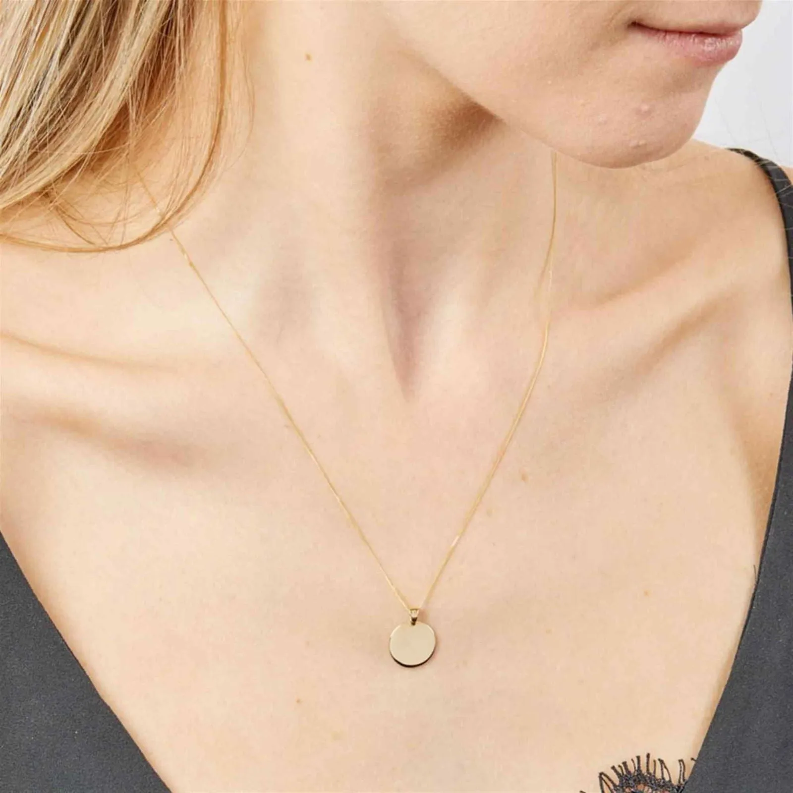 Elements Gold GP2226 Plain Engravable Disc Pendant sold by H.S. Johnson product image thumbnail 2