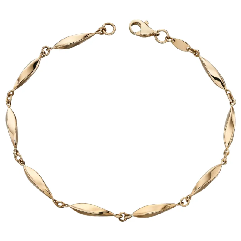 Elements Gold GB456 Marquise Link Bracelet in 9ct Gold sold by H.S. Johnson
