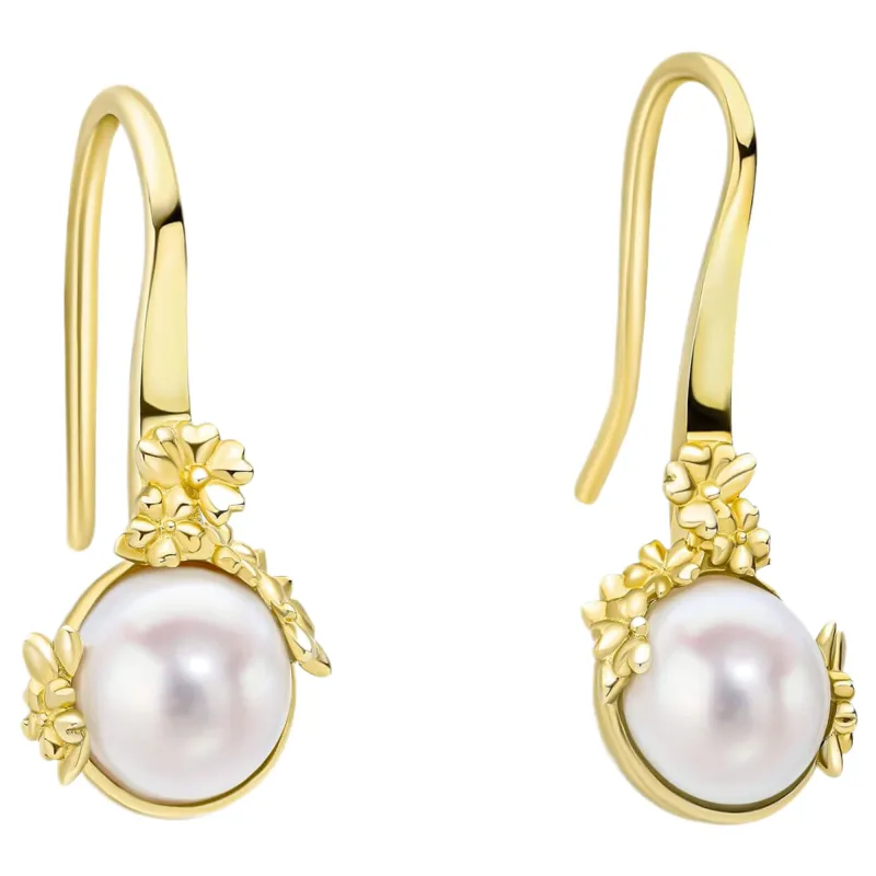 Laura Ashley E6614W Ickleford Tulips Freshwater Pearl Earrings Sterling Silver sold by H.S. Johnson