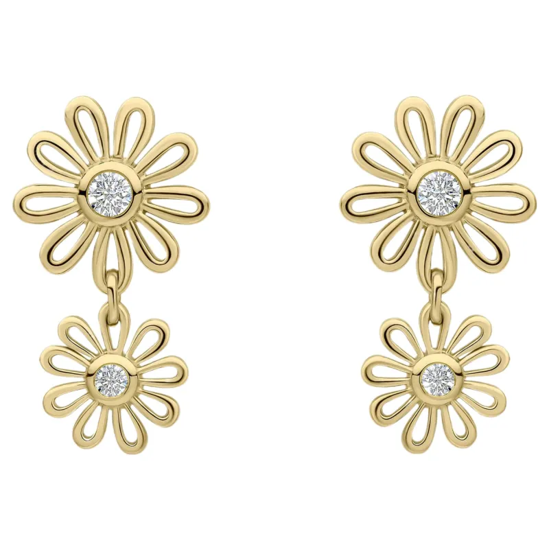 Laura Ashley E6606C Thorncliff Daisy Drop Earrings Sterling Silver sold by H.S. Johnson