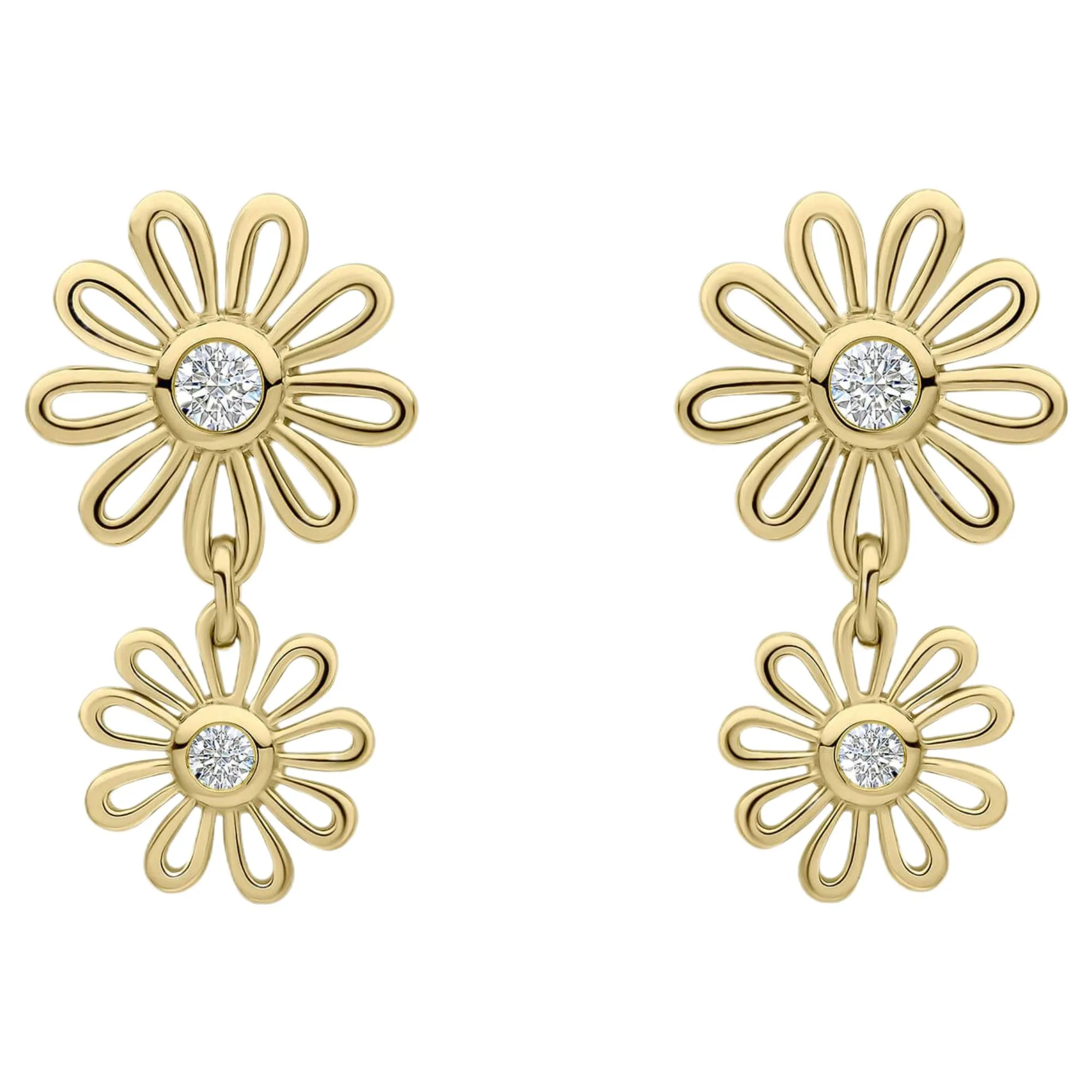 Laura Ashley E6606C Thorncliff Daisy Drop Earrings Sterling Silver sold by H.S. Johnson