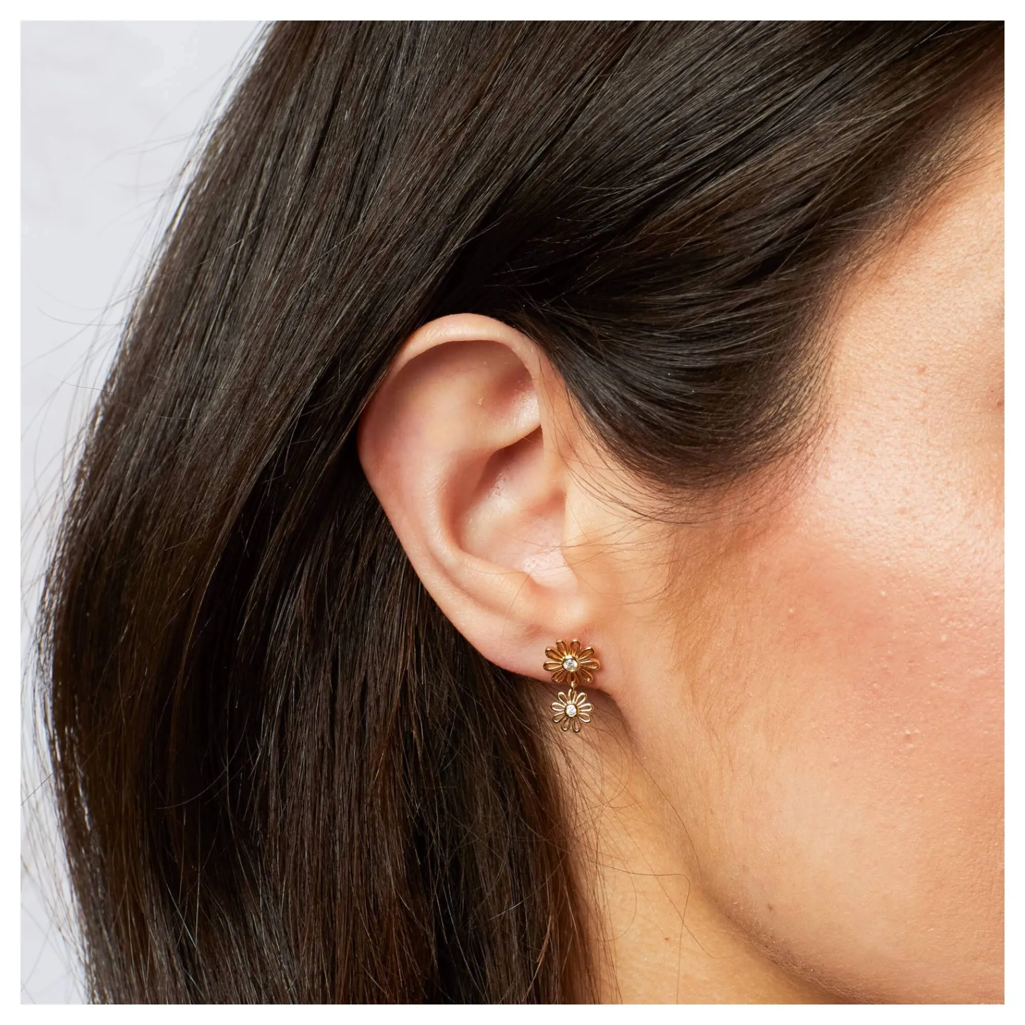 Laura Ashley E6606C Thorncliff Daisy Drop Earrings Sterling Silver sold by H.S. Johnson product image thumbnail 2