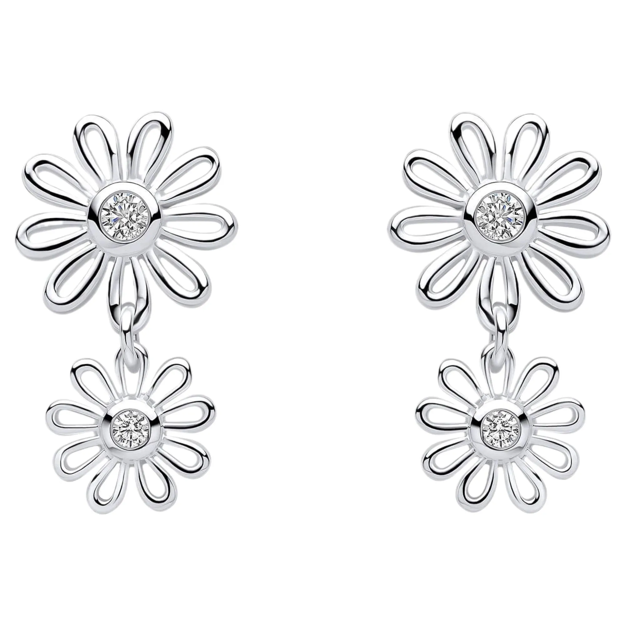 Laura Ashley E6605C Thorncliff Daisy Drop Earrings Sterling Silver sold by H.S. Johnson