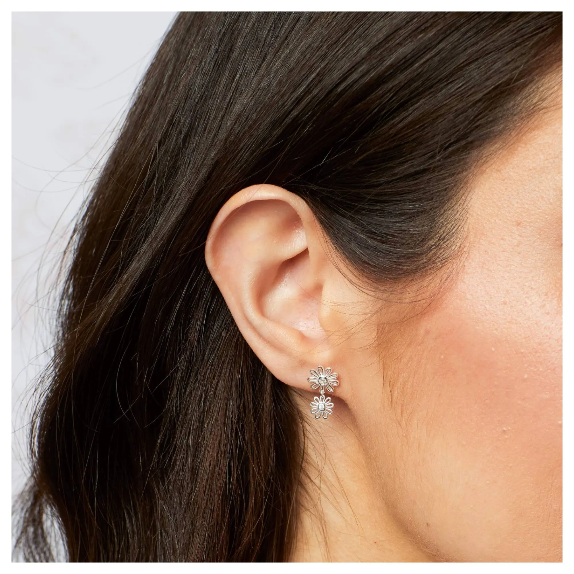 Laura Ashley E6605C Thorncliff Daisy Drop Earrings Sterling Silver sold by H.S. Johnson product image thumbnail 2