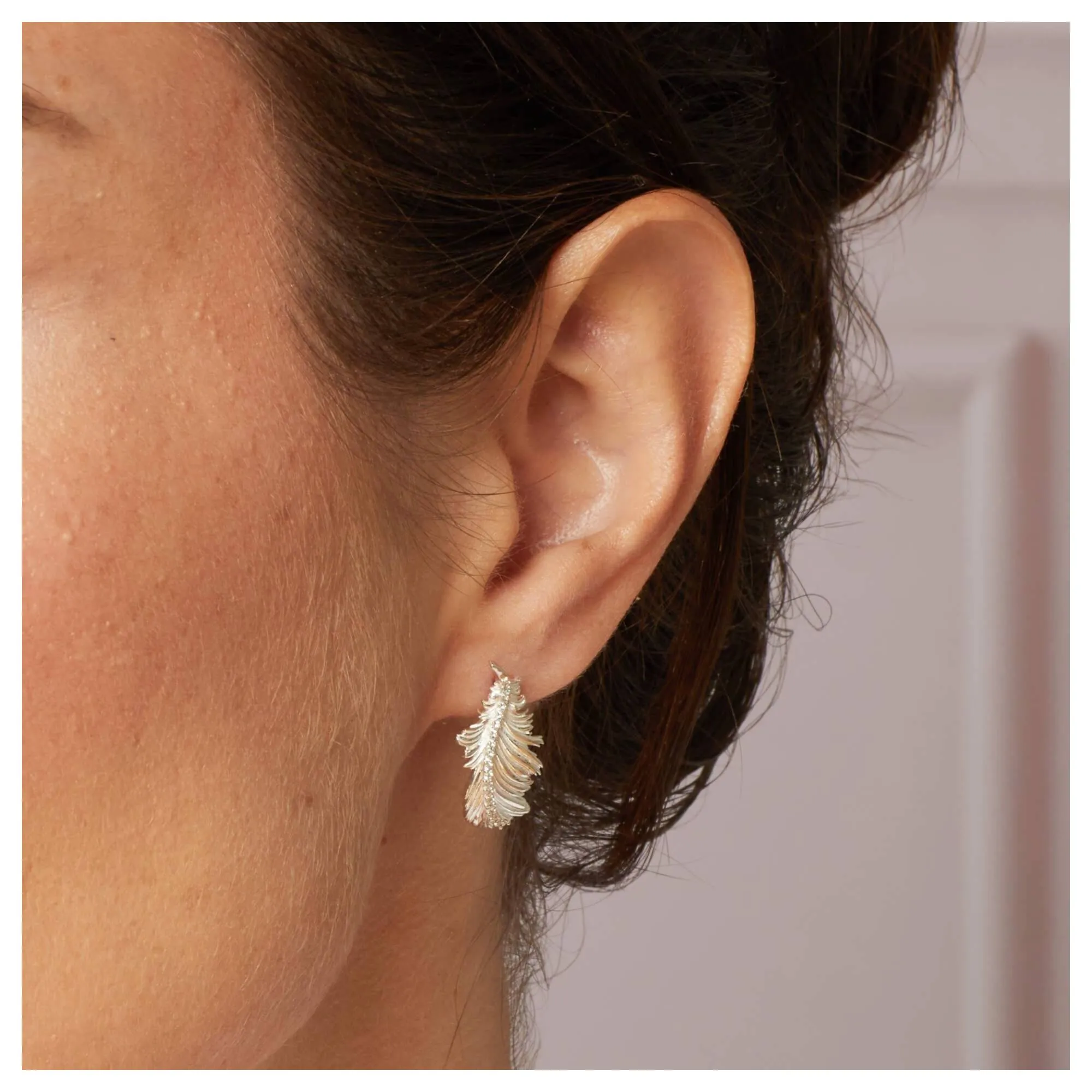 Laura Ashley E6690C Plume Feather Stud Earrings Sterling Silver sold by H.S. Johnson product image thumbnail 2