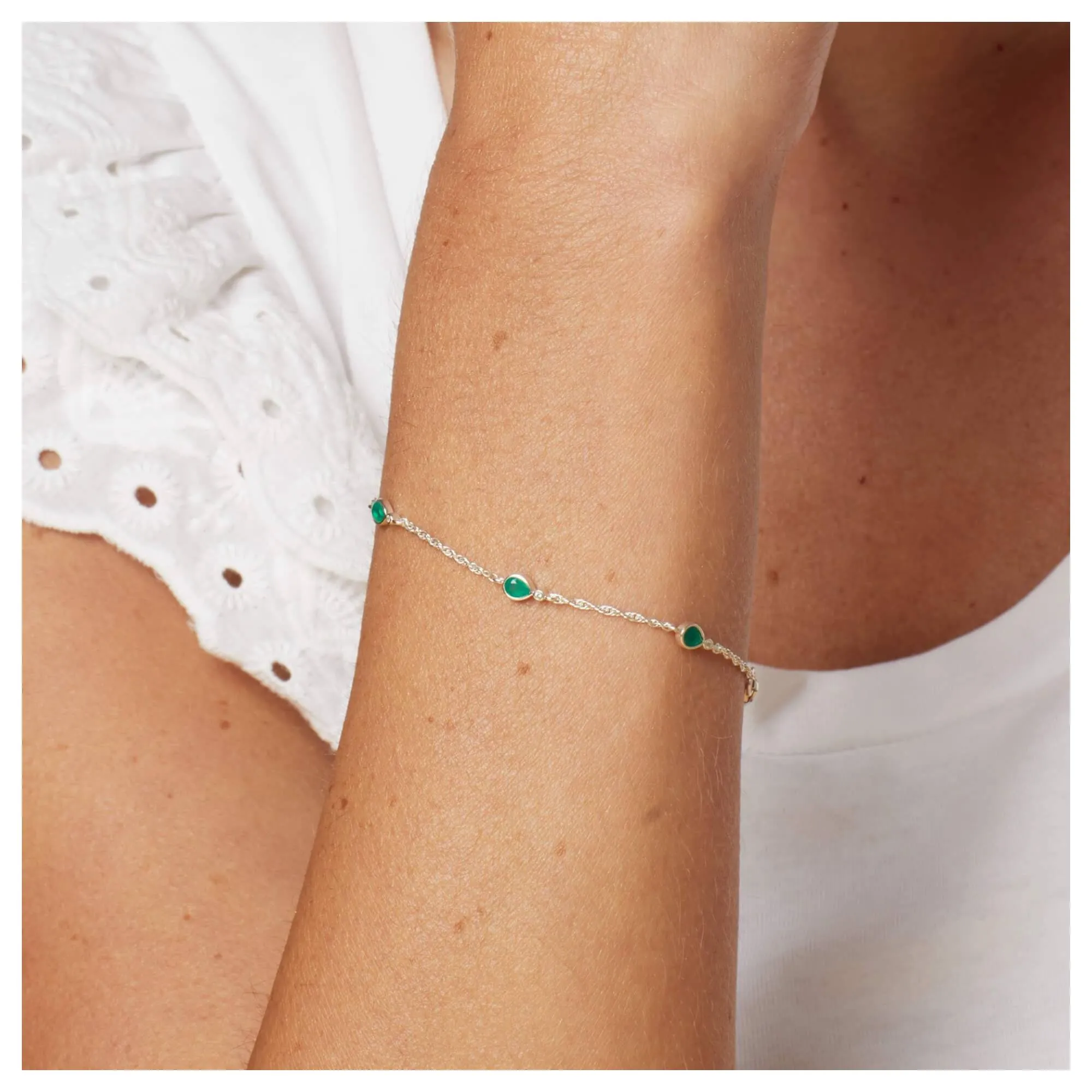 Laura Ashley B5601G Thornage Flowers Station Bracelet Sterling Silver sold by H.S. Johnson product image thumbnail 2