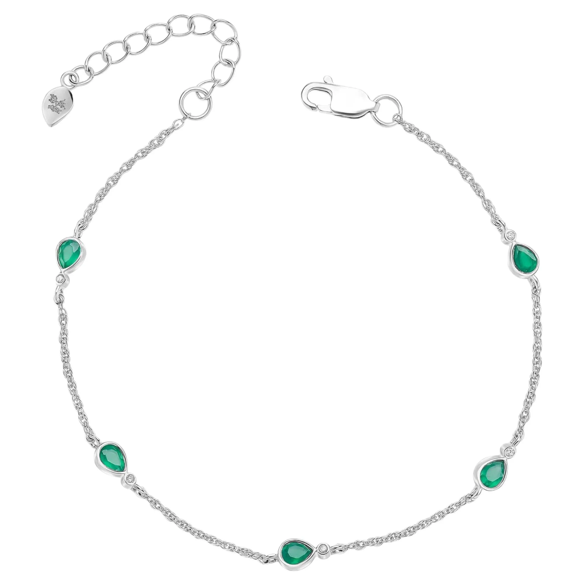 Laura Ashley B5601G Thornage Flowers Station Bracelet Sterling Silver sold by H.S. Johnson