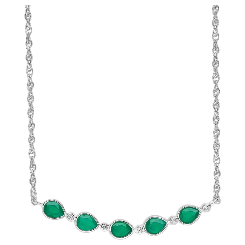 Laura Ashley N4716G Thornage Flowers Necklace Sterling Silver sold by H.S. Johnson