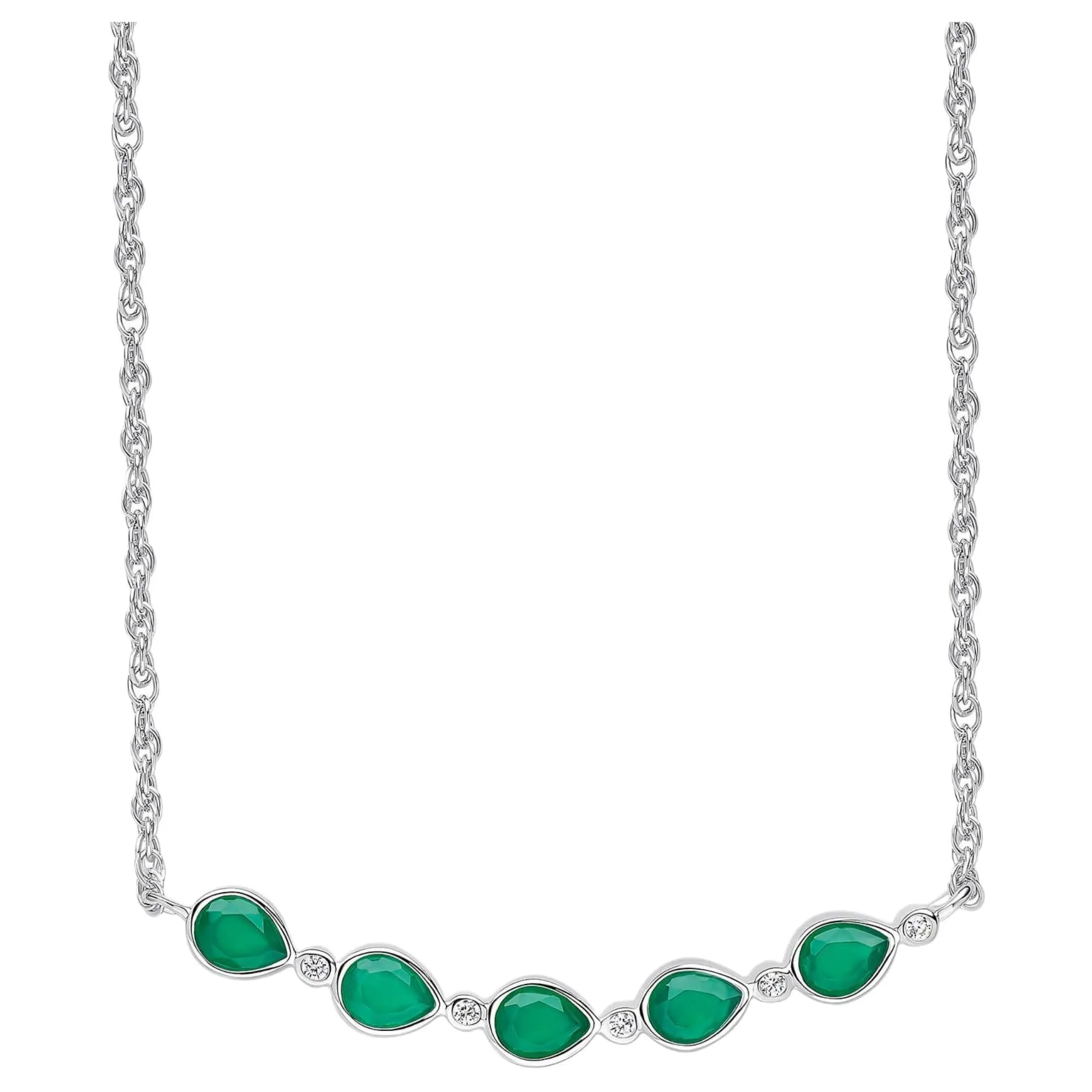 Laura Ashley N4716G Thornage Flowers Necklace Sterling Silver sold by H.S. Johnson