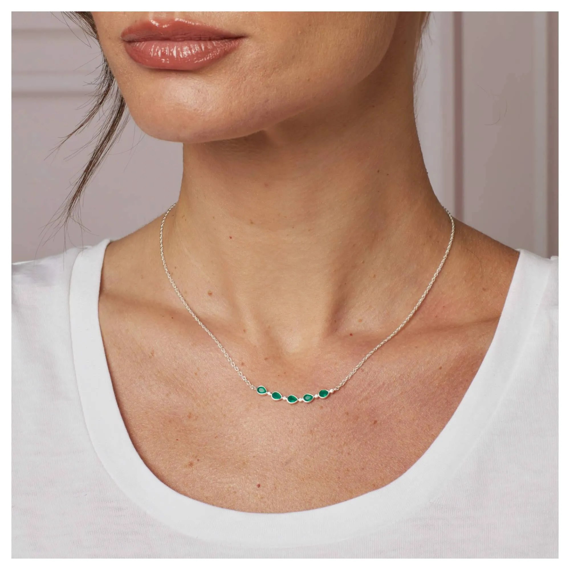 Laura Ashley N4716G Thornage Flowers Necklace Sterling Silver sold by H.S. Johnson product image thumbnail 2