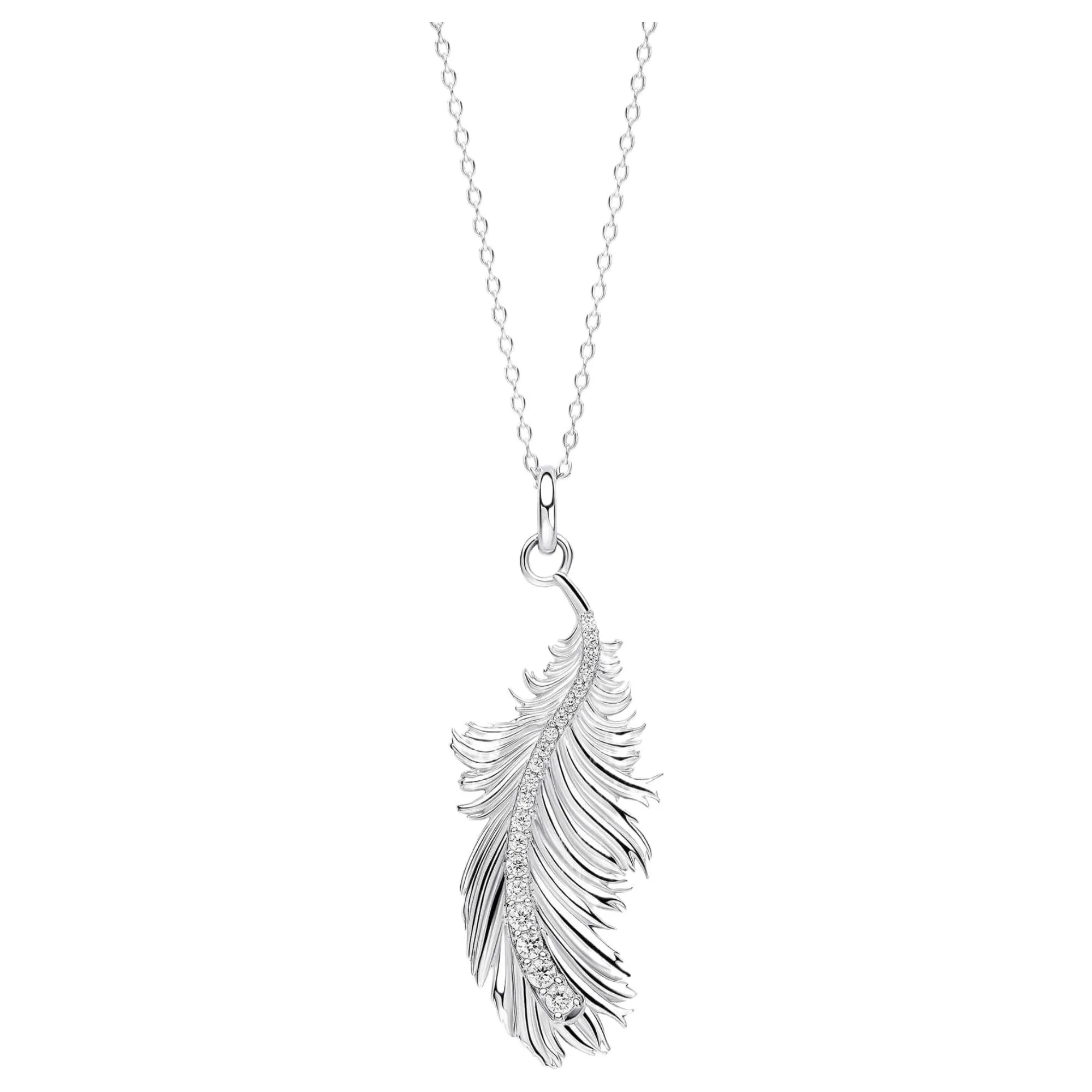 Laura Ashley N4717C Plume Feather Necklace Sterling Silver sold by H.S. Johnson