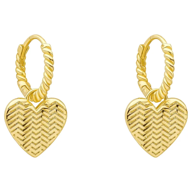 Laura Ashley E6615 Picnic Basket Weave Heart Hoop Earrings Sterling Silver made by Laura Ashley