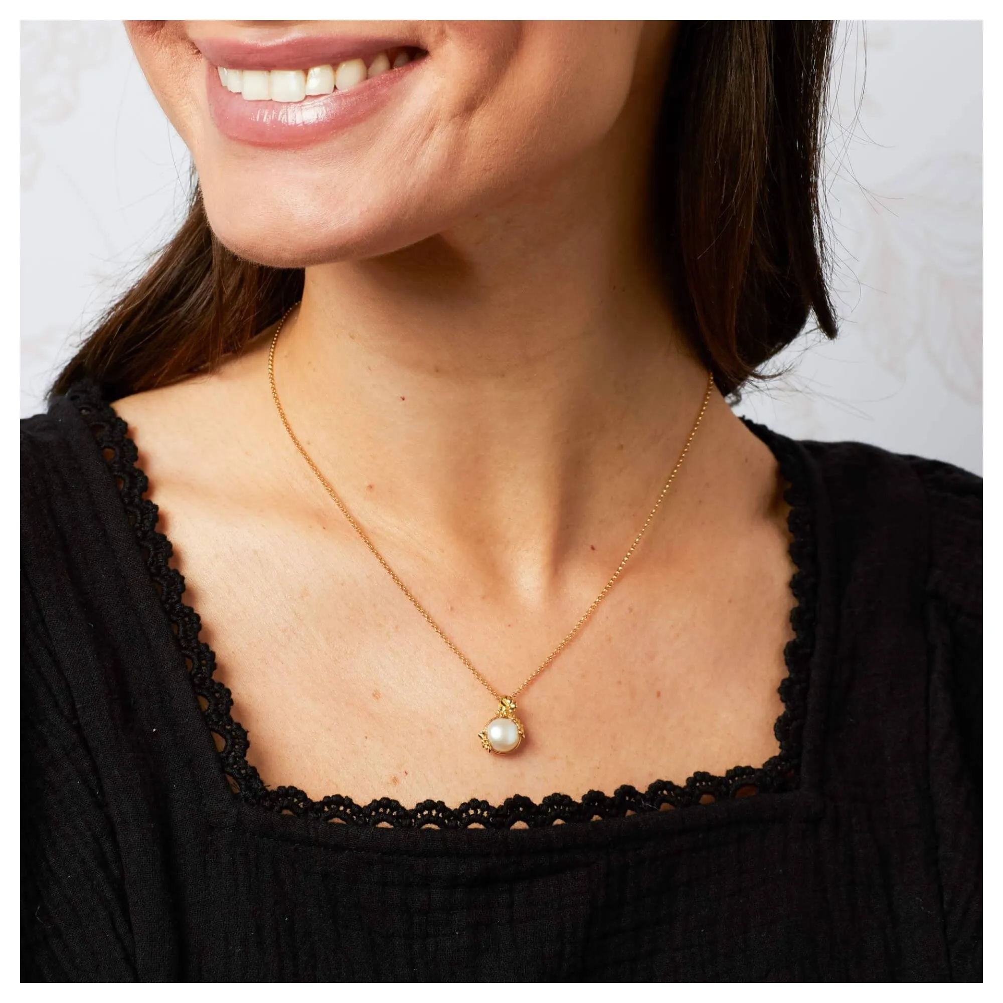 Laura Ashley N4673W Ickleford Tulips Freshwater Pearl Necklace Sterling Silver sold by H.S. Johnson product image thumbnail 2