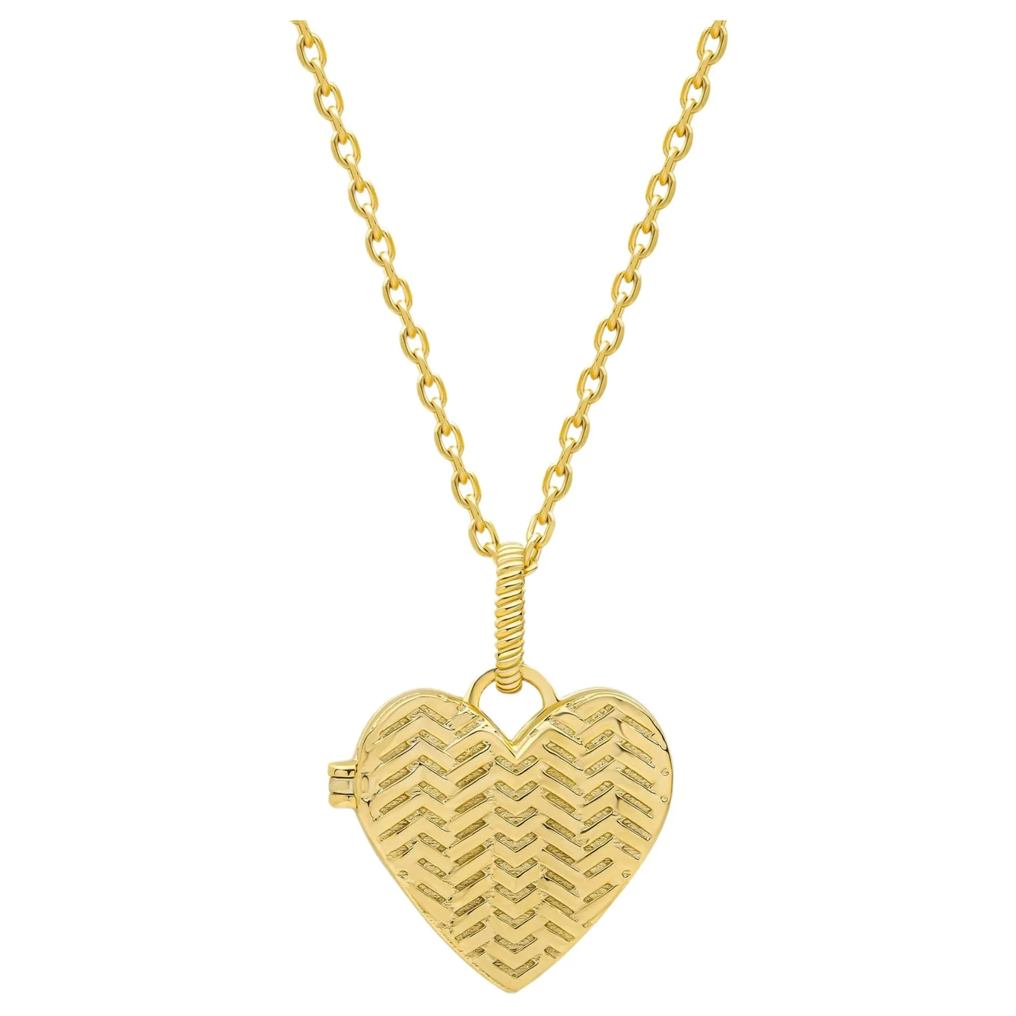 Laura Ashley N4672 Picnic Basket Weave Heart Locket Necklace Sterling Silver sold by H.S. Johnson