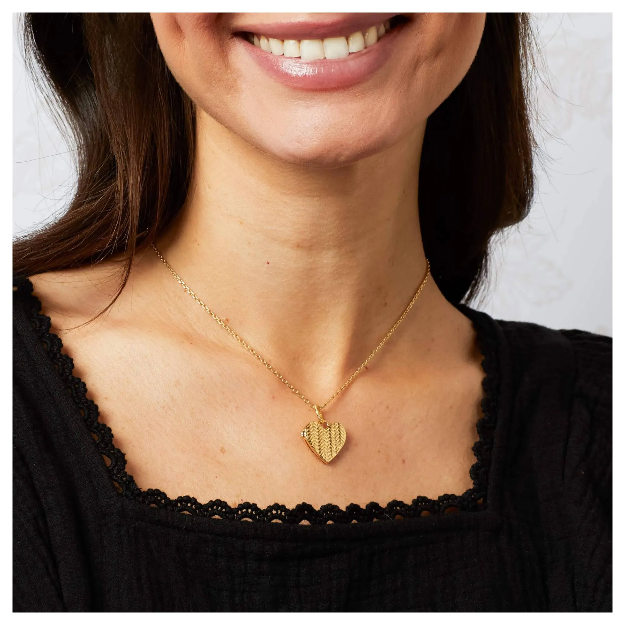 Laura Ashley N4672 Picnic Basket Weave Heart Locket Necklace Sterling Silver sold by H.S. Johnson product image thumbnail 2