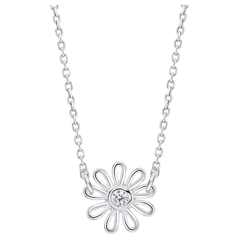Laura Ashley N4663C Thorncliff Daisy Necklace Sterling Silver sold by H.S. Johnson