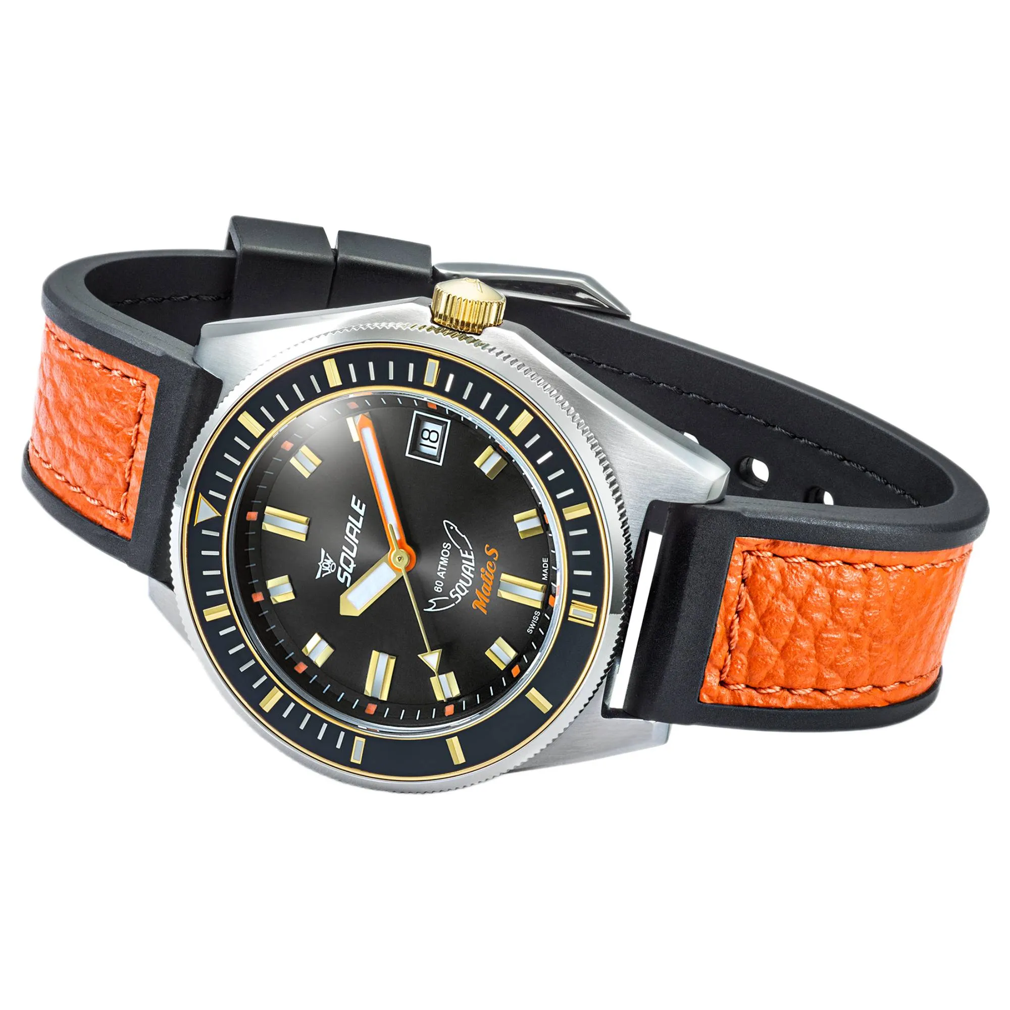 Squale MATICGBKBK.RLOR Matic S Two-Tone HydroLeather Watch sold by H.S. Johnson product image thumbnail 3