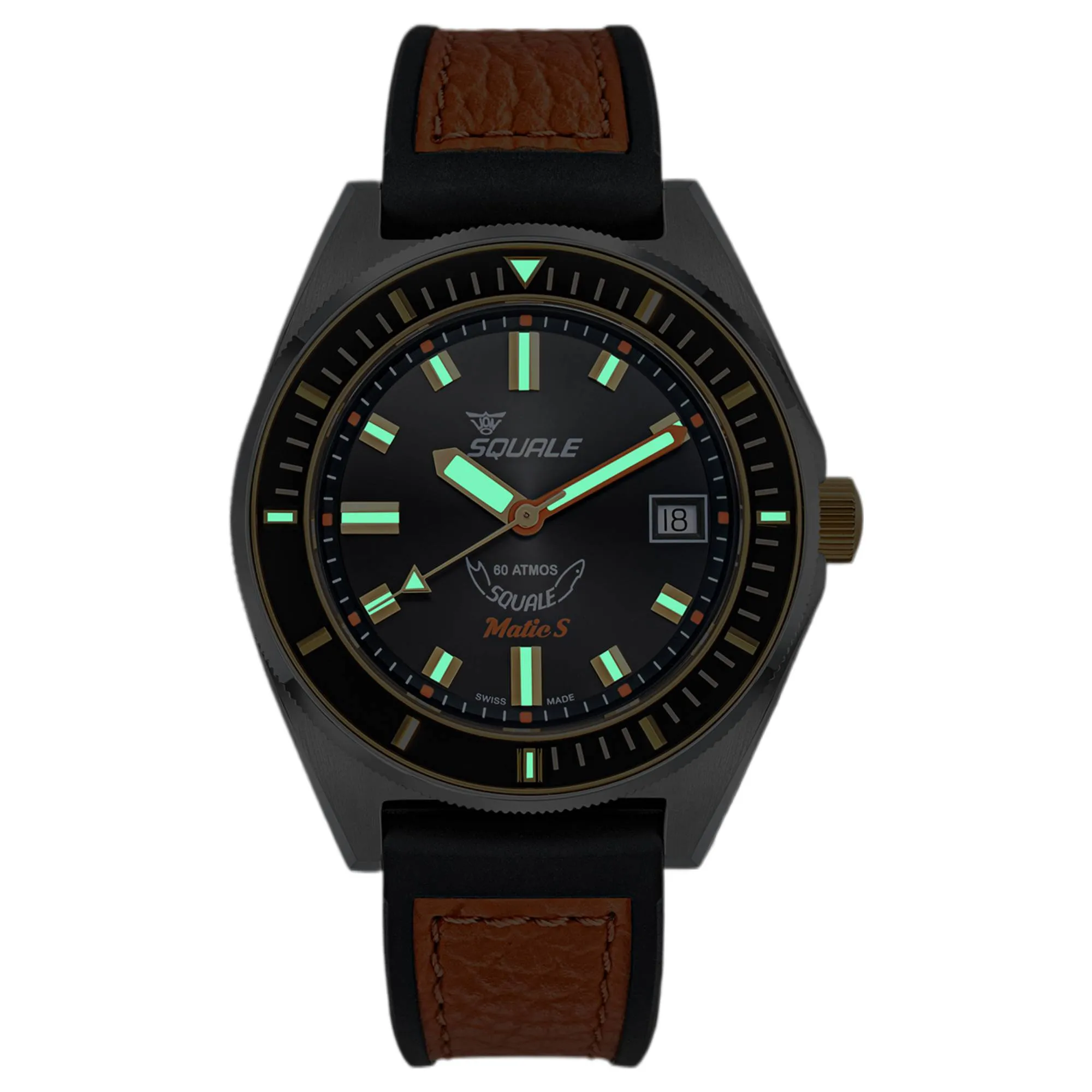 Squale MATICGBKBK.RLOR Matic S Two-Tone HydroLeather Watch sold by H.S. Johnson product image thumbnail 5
