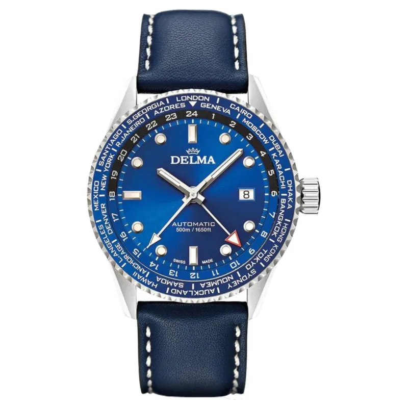 Delma 41601.710.6.041 Cayman Worldtimer Automatic Watch sold by H.S. Johnson