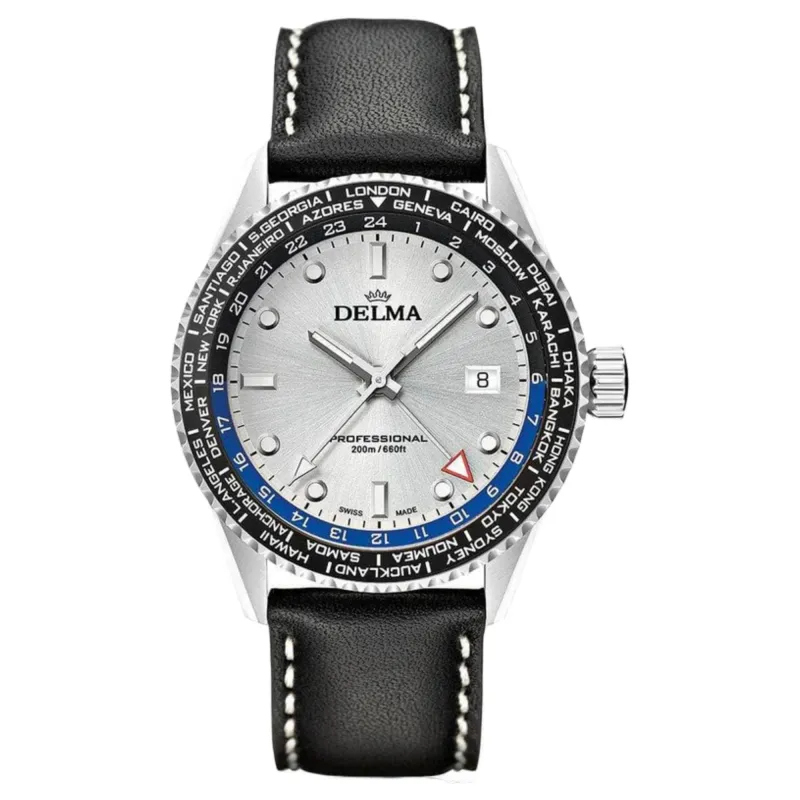 Delma 41601.712.6.061 Cayman Worldtimer Quartz Watch sold by H.S. Johnson