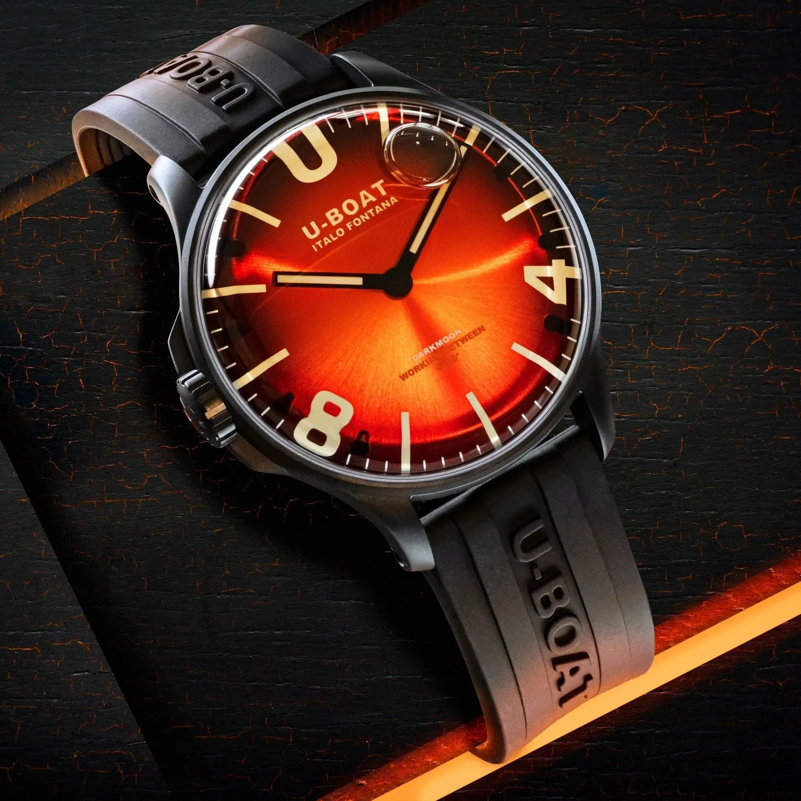 U-Boat 8697/B Darkmoon 44mm Red IPB Soleil Watch sold by H.S. Johnson product image thumbnail 3