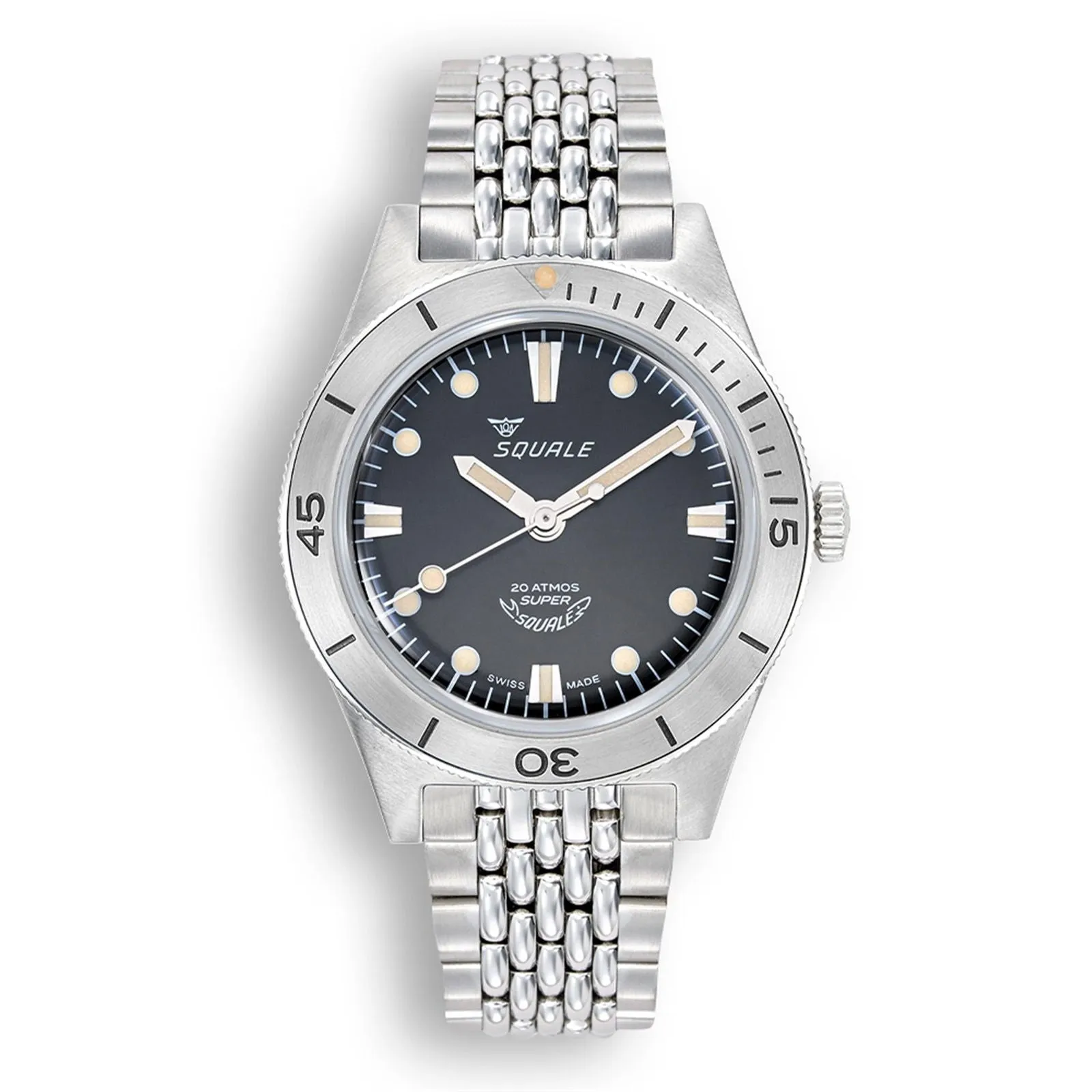 Squale SUPERSSBK.AC Black Dial Steel Bracelet Watch sold by H.S. Johnson