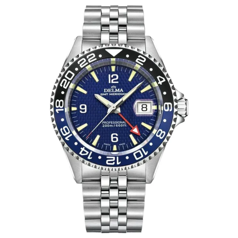 Delma 41702.648.6.044 Santiago GMT Quartz Watch sold by H.S. Johnson