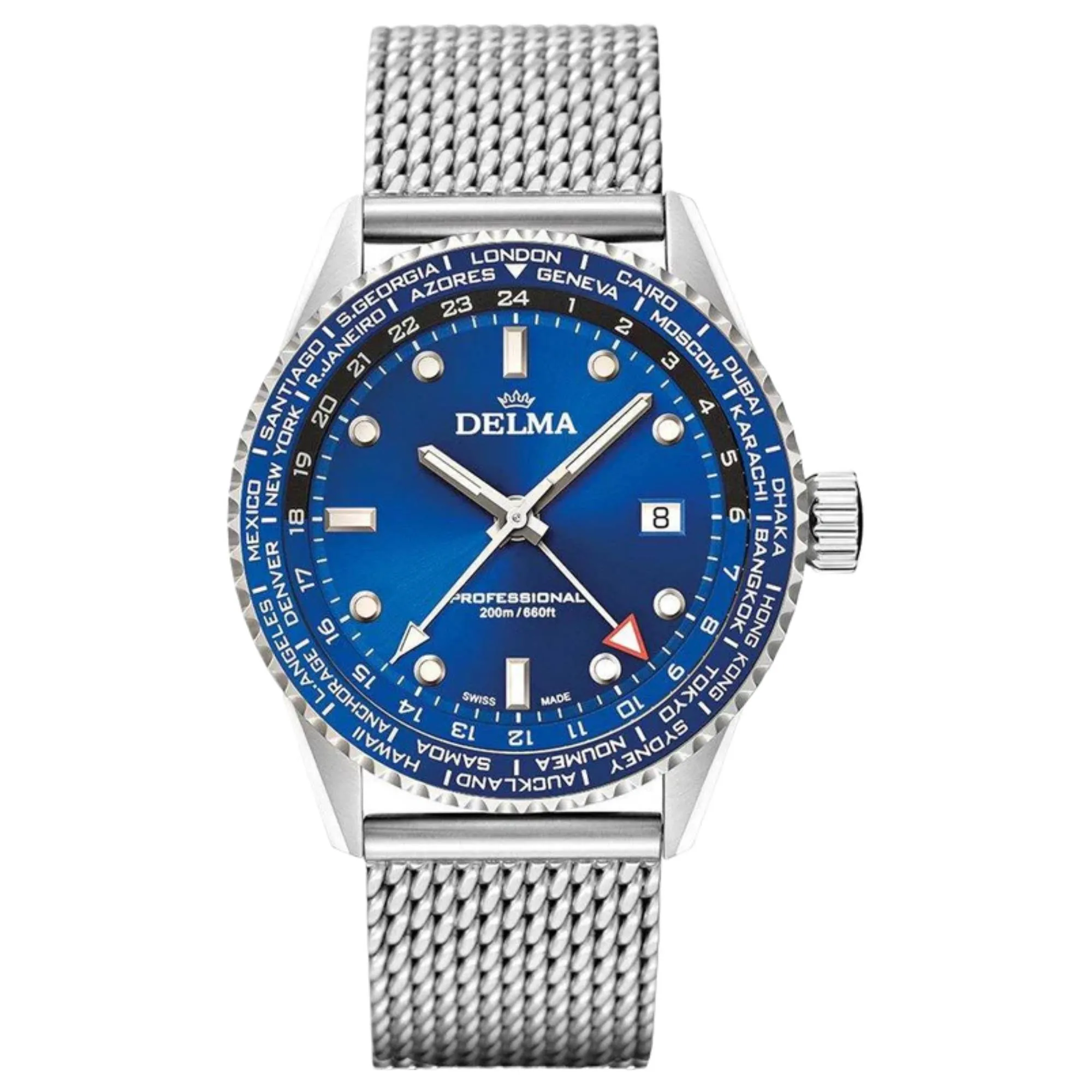 Delma 41801.712.6.041 Cayman Worldtimer Quartz Watch sold by H.S. Johnson