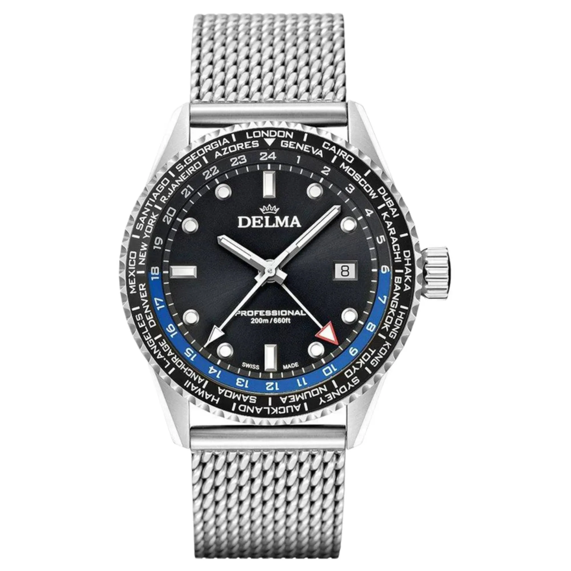 Delma 41801.712.6.031 Cayman Worldtimer Quartz Watch sold by H.S. Johnson