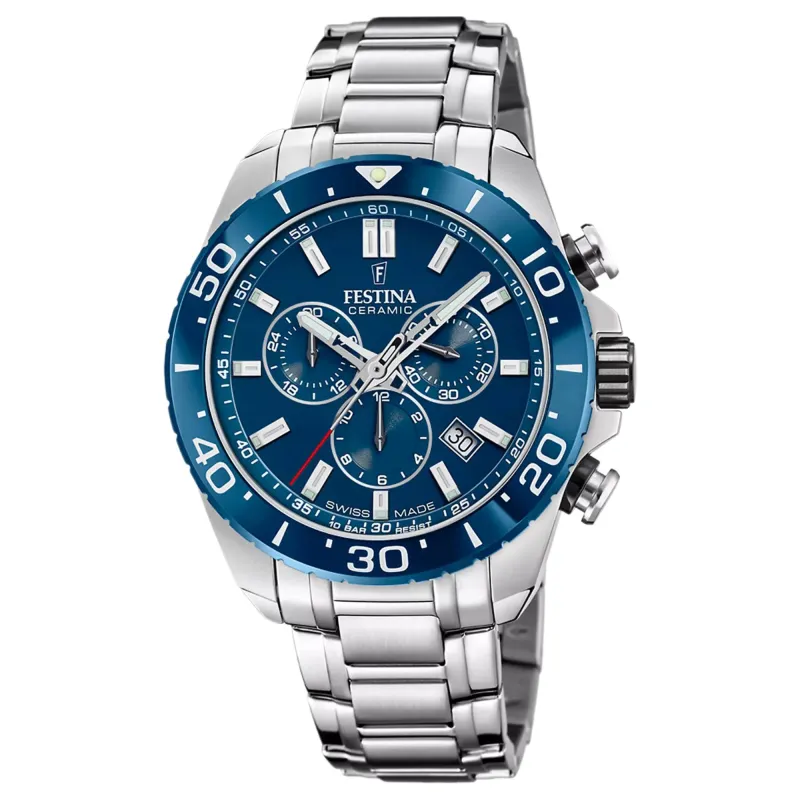 Festina Swiss Made F20042/2 Men's Ceramic Analogue Quartz Chronograph Watch sold by H.S. Johnson