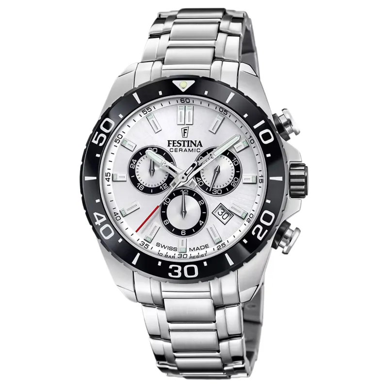Festina Swiss Made F20042/1 Men's Ceramic Analogue Quartz Chronograph Watch sold by H.S. Johnson